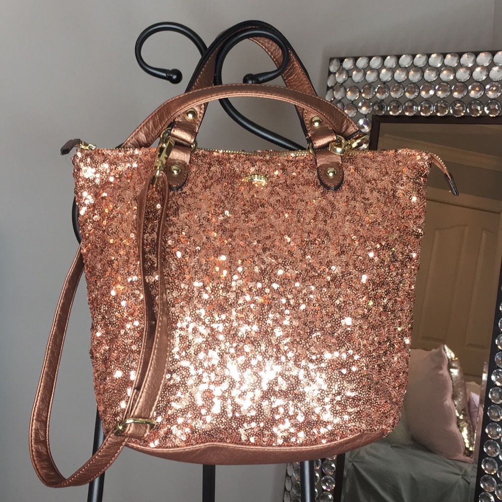 NEW JUICY COUTURE BRONZE SEQUIN BAG!